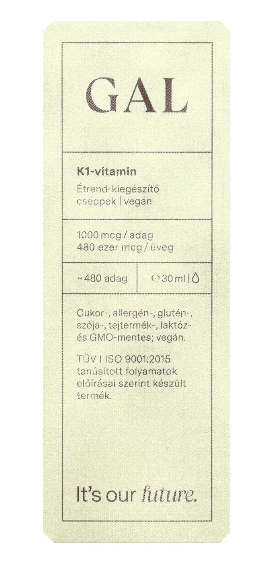 GAL K1-vitamin, 1000 mcg K-vitamin 480 adag 30ml