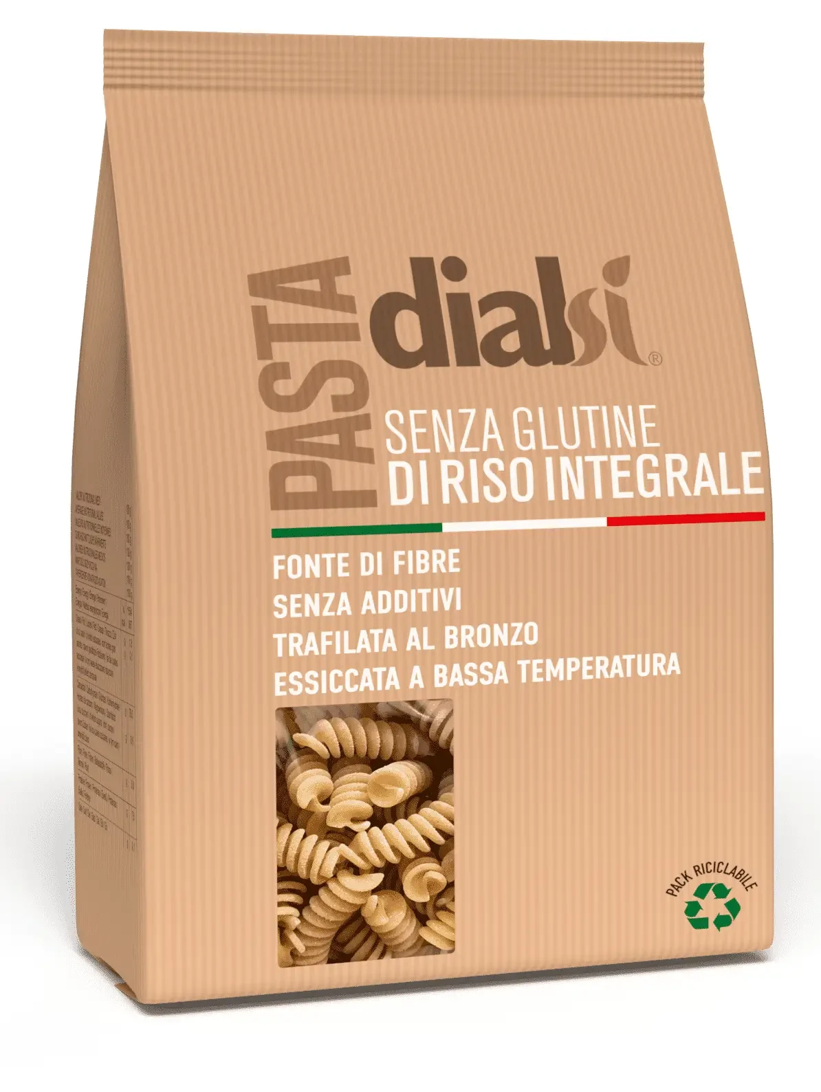 Dialsi Gluténmentes Barna Riszliszt Tészta Fusilli/Orsó 400 g