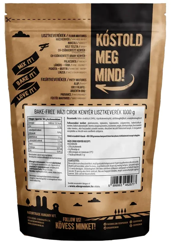 Eden Premium Bake-Free Házi cirokkenyér lisztkeverék 1000g