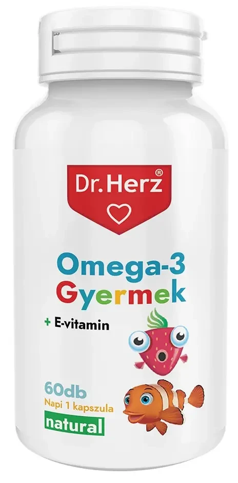 Dr. Herz Omega-3 Gyermek + E-vitamin 60db lágyzselatin Kapszula