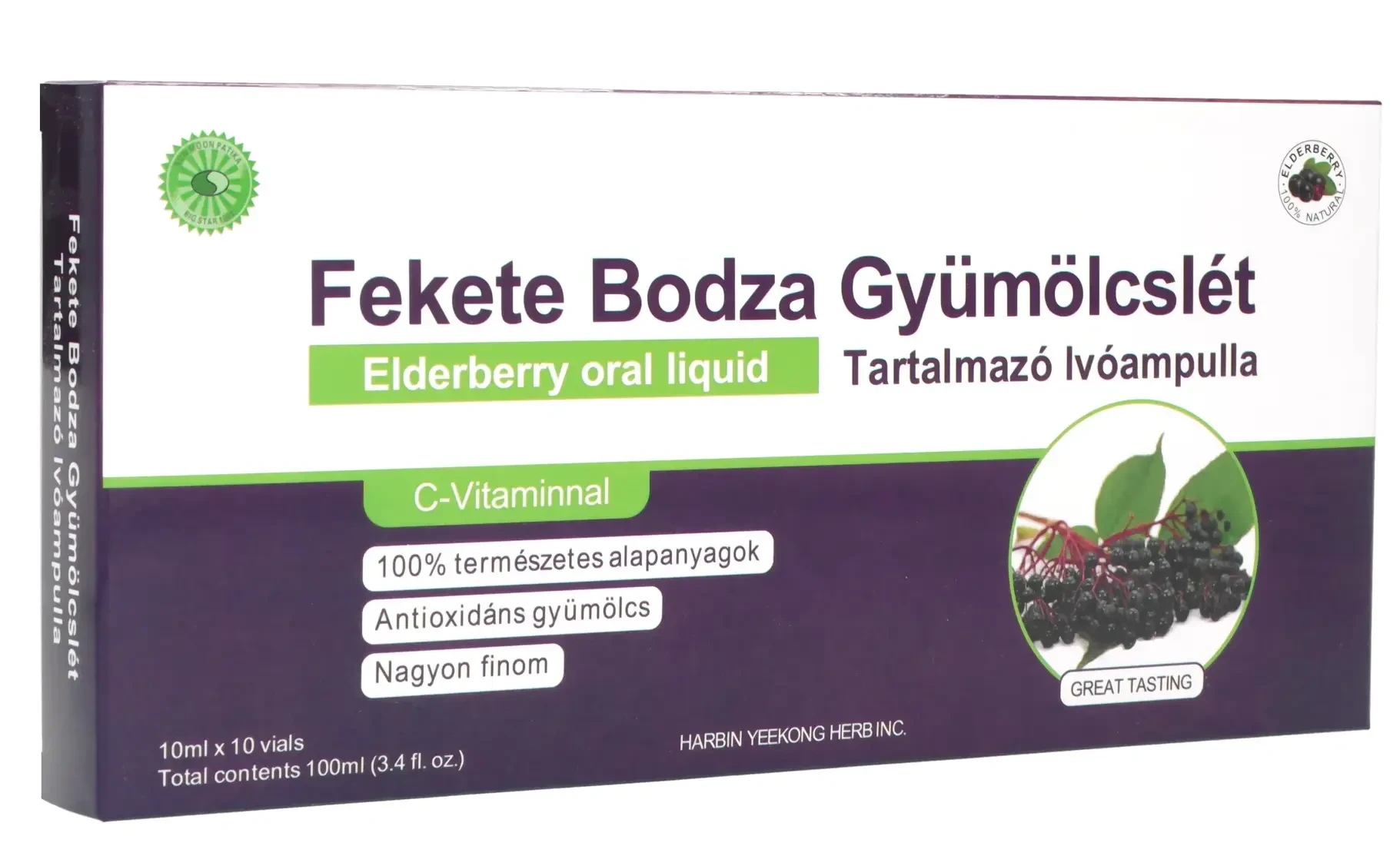 Big Star Fekete Bodza Gyümölcslét Tartalmazó Ivóampulla 10 x 10 ml