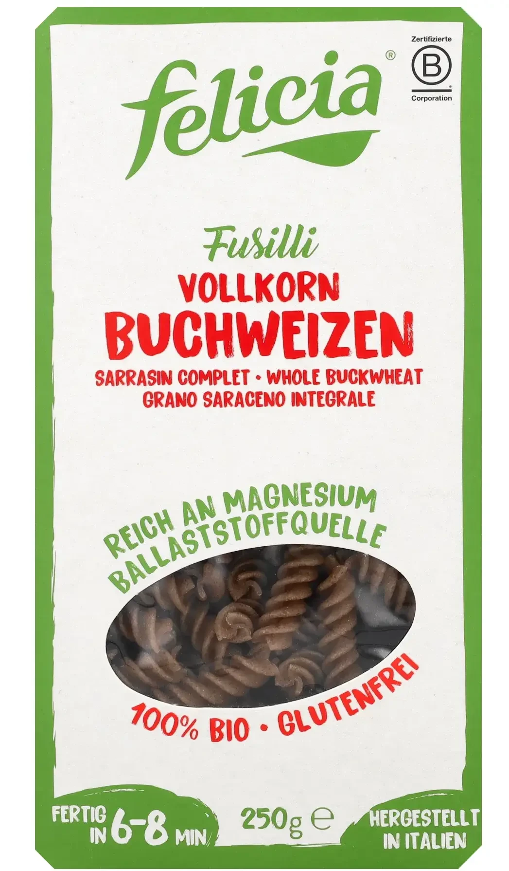 Felicia Bio hajdina fusilli gluténmentes tészta 250g