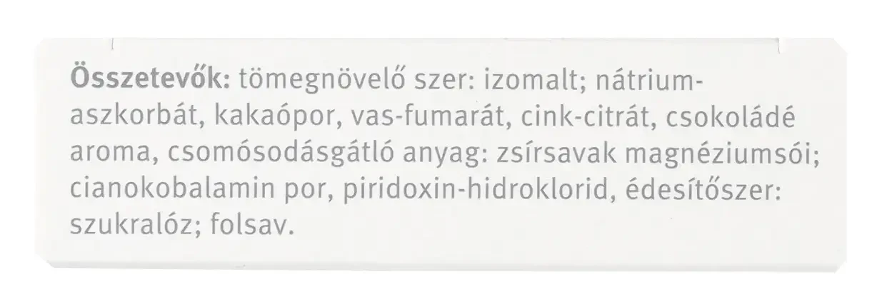 Dr.Theiss IRON energy rágótabletta édesítőszerrel,csokoládés ízesítésű 30 db