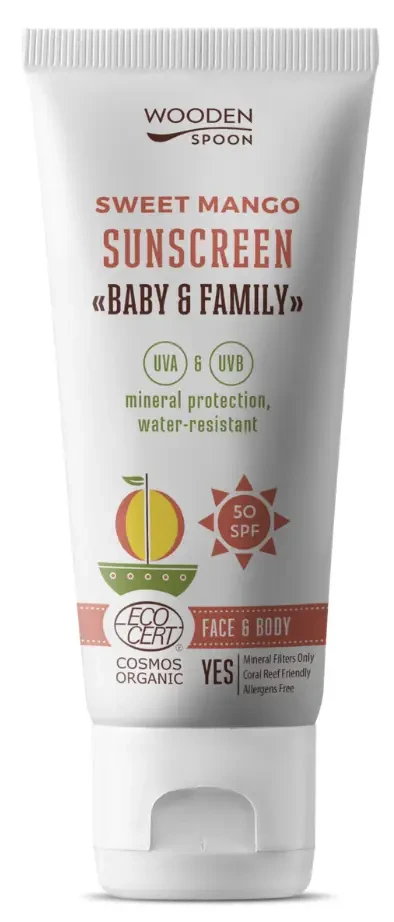 Wooden Spoon Bio naptej és testápoló mangóval SPF50 100ml