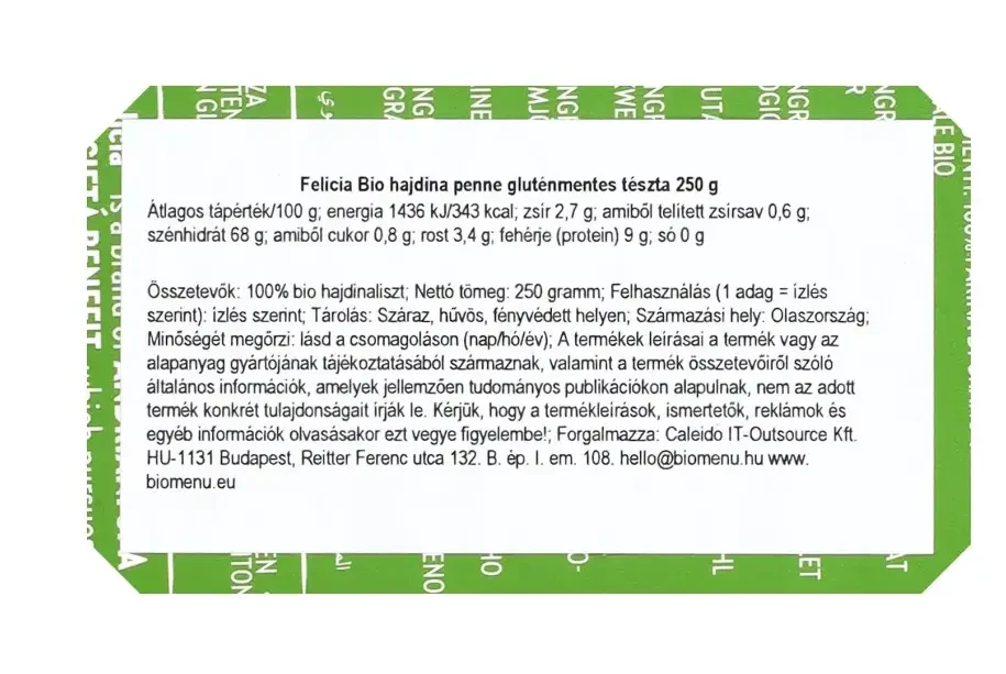 Felicia Bio hajdina penne 250g