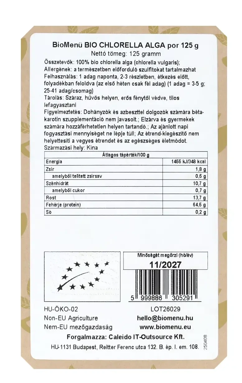 BioMenü BIO CHLORELLA por 125 g