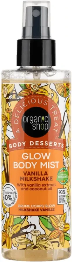 Organic Shop Vanília Shake Illatú Ragyogást Adó Testpermet 200ml