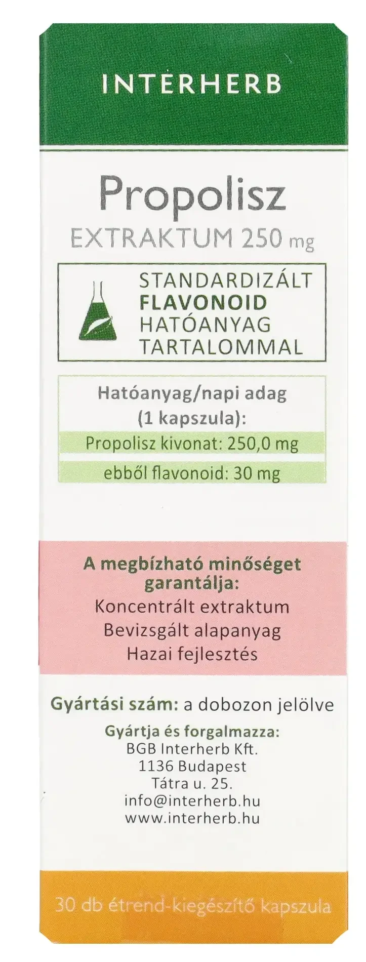 Interherb NAPI1 Propolisz Extraktum 250 mg 30db
