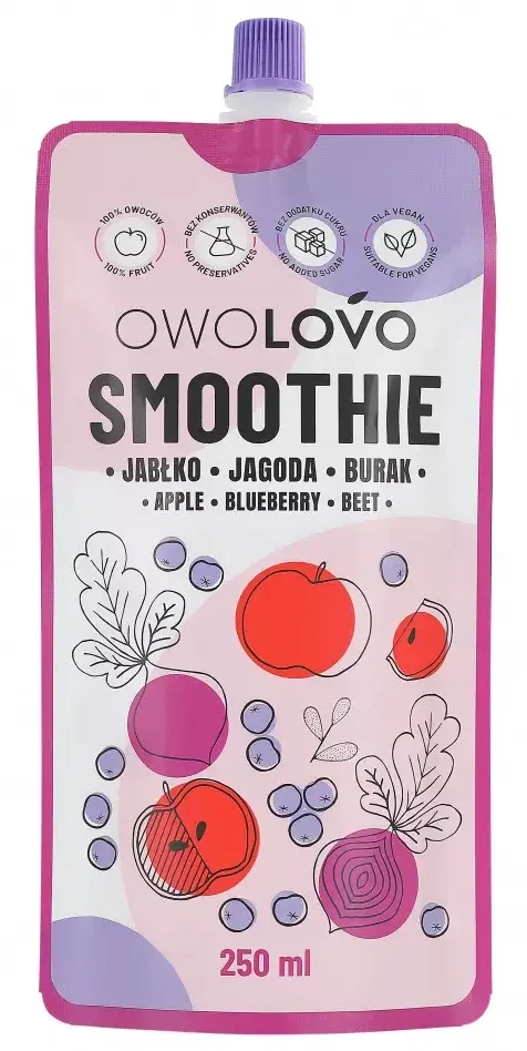 OWOLOVO Alma-kék áfonya-cékla SMOOTHIE 250g