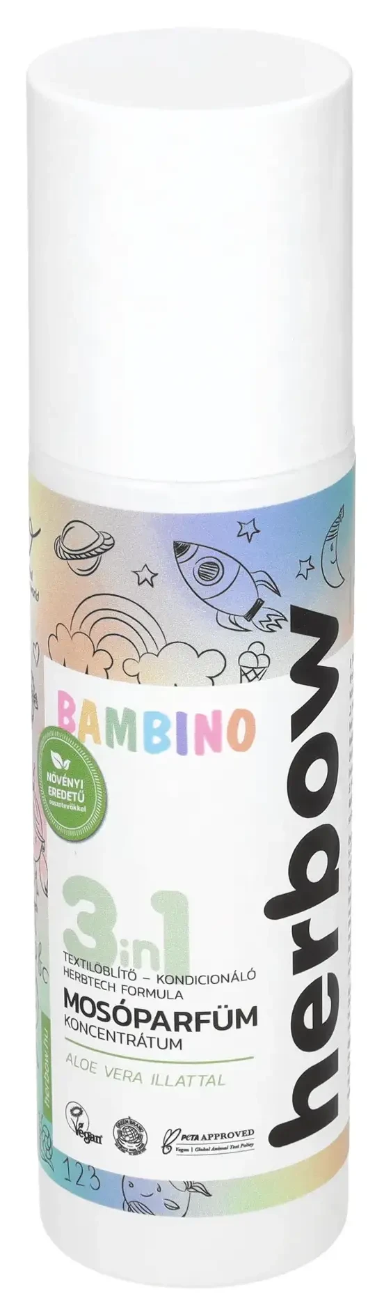 Herbow Bambino 3in1 Öblítő és kondicionáló mosóparfüm koncentrátum Aloe Vera 200ml 40 mosás