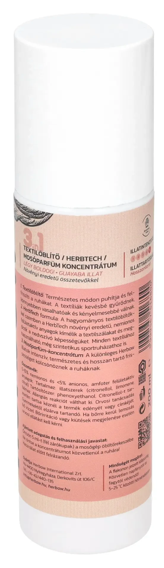 Herbow 3in1 Öblítő és kondicionáló mosóparfüm koncentrátum Légy boldog! 200ml 40 mosás