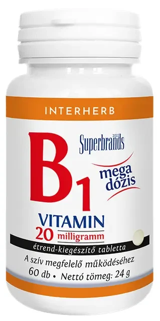 Interherb B1-vitamin 20 mg/tabletta 60 db