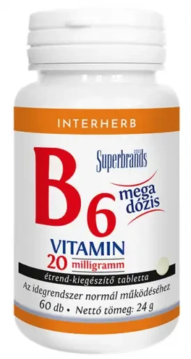 Interherb B6-vitamin 20 mg/tabletta 60 db