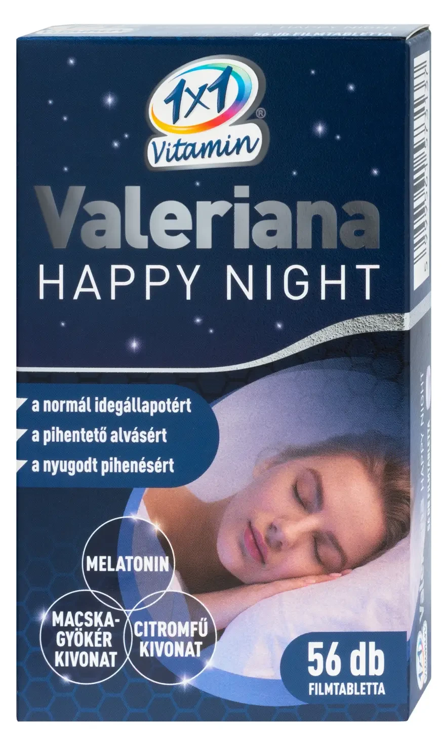 1x1 Vitamin Valeriana Happy Night melatoninnal filmtabletta 56db