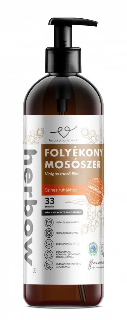 Herbow Folyékony Mosószer Színes Ruhákhoz - Virágos mező illattal 1000 ml