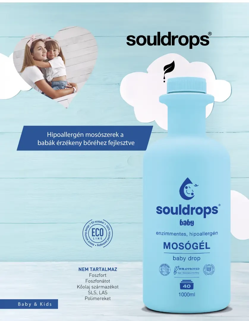Souldrops Baby Mosogél 40 mosás 1000 ml