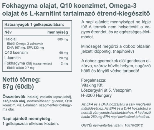 VK Cardiolic Q10+Omega+L-car+Garlic 60db