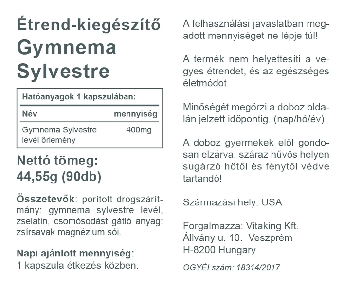 VK Gymnema Sylvestre tabletta 90db 400mg