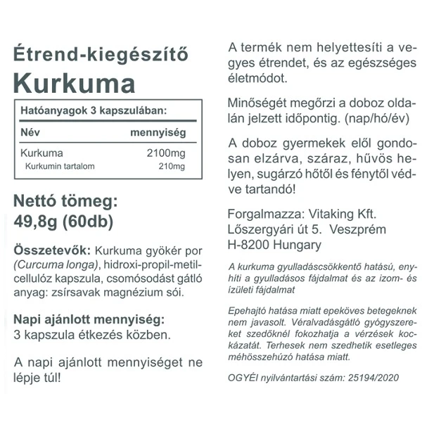 Vitaking Kurkuma Turmeric 720mg 60db