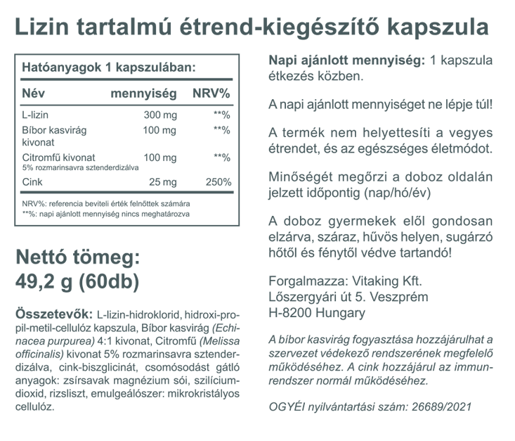 VK Lysine complex 60db