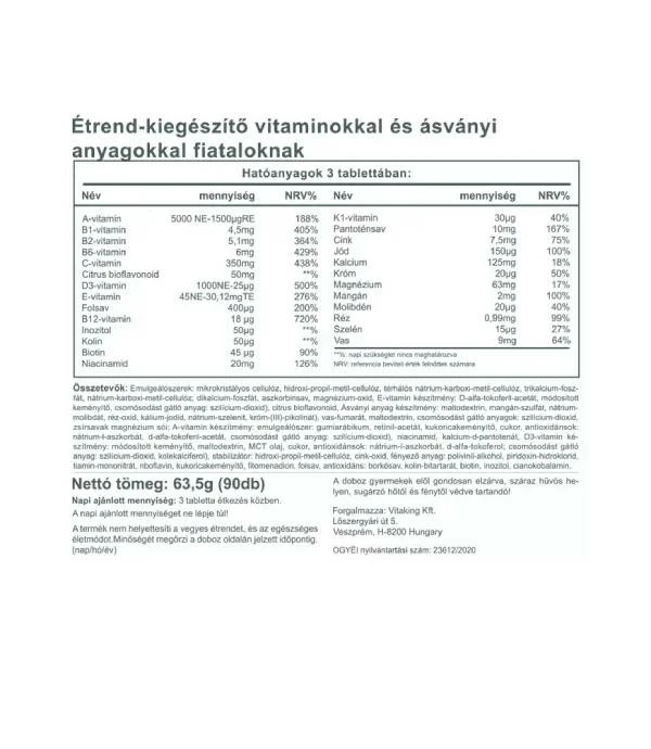 Vitaking Mega Vitamin Tiniknek 90db