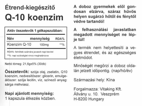 VK Q10 gélkapszula 30db 100mg