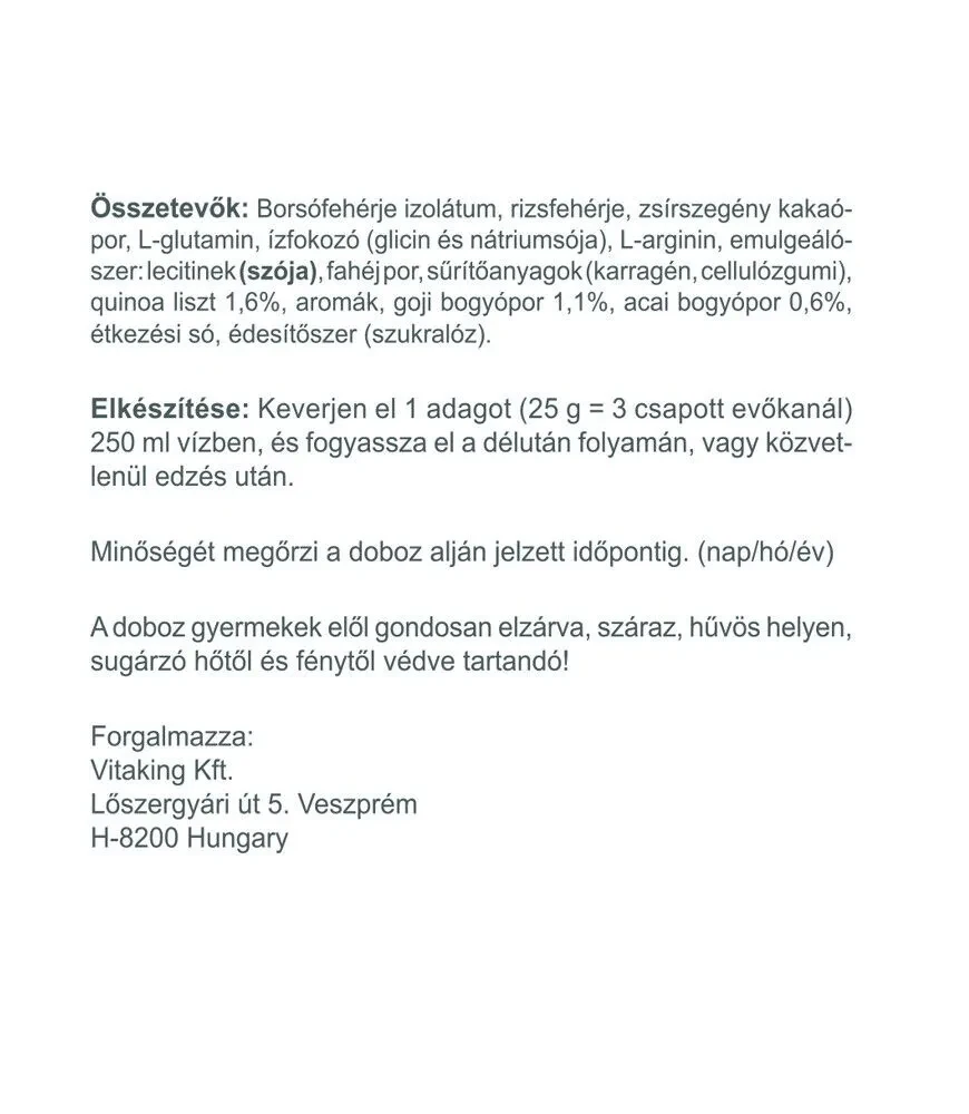 VK Csokoládé-fahéj ízesítésű 100% Vegan Protein 400g