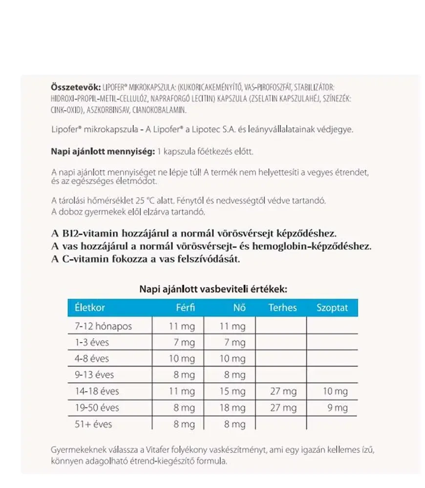 Vitaking Vitafer Mikrokapszulás vaskészítmény 30db