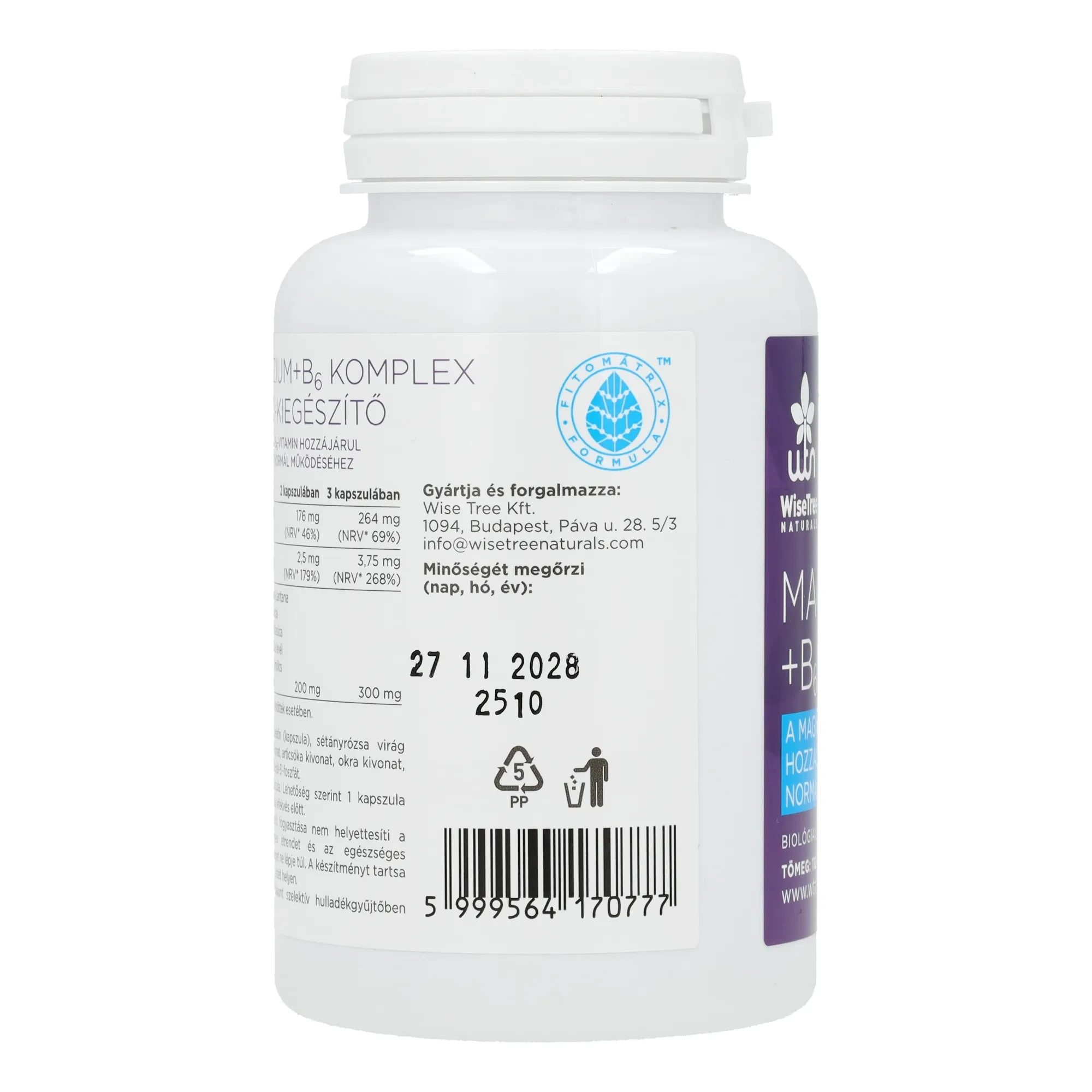 WTN Magnézium + B6 komplex 120db