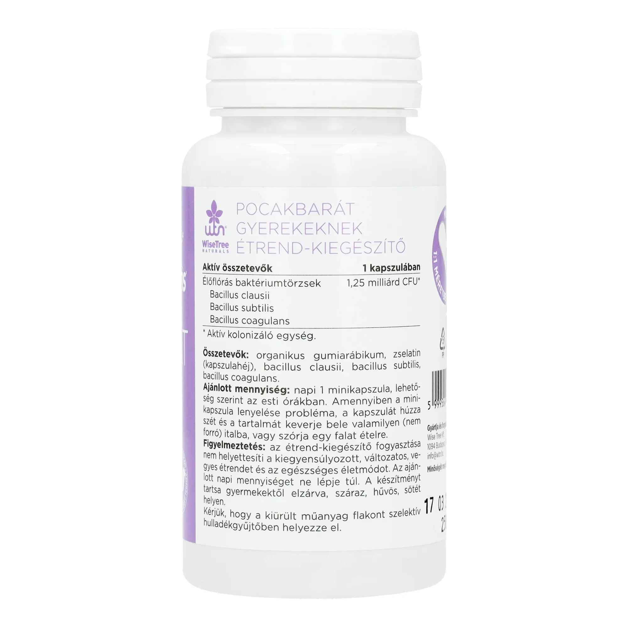 WTN Pocakbarát gyerekeknek, 60 db minikapszula