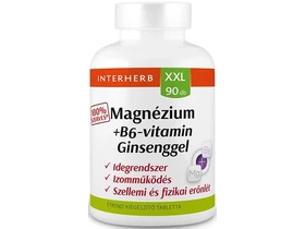 Interherb XXL Magnézium+B6-vitamin+Ginsenggel 100% szerves tabletta 90db Interherb XXL Magnézium+B6-vitamin+Ginsenggel 100% szerves tabletta 90db