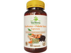 BioMenü BIO KURKUMA + FEKETE BORS kapszula 60 db BioMenü BIO KURKUMA + FEKETE BORS kapszula 60 db