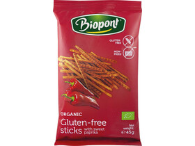Biopont Gluténmentes sóspálcika, paprikás BIO 45g Biopont Gluténmentes sóspálcika, paprikás BIO 45g