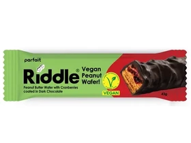 Riddle Vegán mogyoróvajas ostyaszelet áfonyával 43g Riddle Vegán mogyoróvajas ostyaszelet áfonyával 43g
