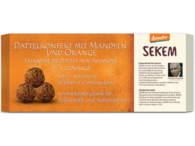 Sekem Biodinamikus Demeter Mandulás/Narancsos datolyagolyó 120g Sekem Biodinamikus Demeter Mandulás/Narancsos datolyagolyó 120g