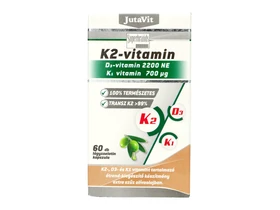 JutaVit K2 (120µg)+ D3(2200NE)+ K1(700µg) vitamin lágyzselatin kapszula 60db JutaVit K2 (120µg)+ D3(2200NE)+ K1(700µg) vitamin lágyzselatin kapszula 60db