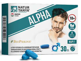 NaturTanya Alpha férfi potencianövelő és energetizáló tabletta 30db NaturTanya Alpha férfi potencianövelő és energetizáló tabletta 30db