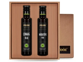Pödör Egészség ajándékcsomag - Kis díszdobozban (Lenmagolaj 100 ml + Máriatövis olaj 100 ml) Pödör Egészség ajándékcsomag - Kis díszdobozban (Lenmagolaj 100 ml + Máriatövis olaj 100 ml)