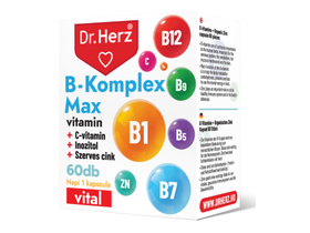 Dr.Herz B-Komplex Max+C-vitamin+Inozitol+Szerves Cink 60db kapszula Dr.Herz B-Komplex Max+C-vitamin+Inozitol+Szerves Cink 60db kapszula