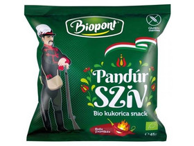 Pandúr szív BIO kukorica snack erős paprikás 45g Pandúr szív BIO kukorica snack erős paprikás 45g