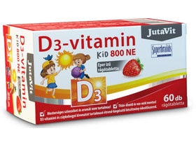 JutaVit D3-vitamin 800-NE KID eper ízű rágótabletta 60db JutaVit D3-vitamin 800-NE KID eper ízű rágótabletta 60db