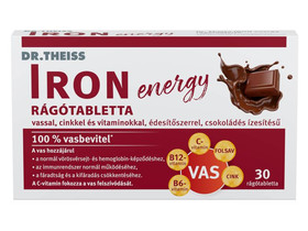 Dr.Theiss IRON energy rágótabletta édesítőszerrel,csokoládés ízesítésű 30 db Dr.Theiss IRON energy rágótabletta édesítőszerrel,csokoládés ízesítésű 30 db