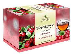 Mecsek Tőzegáfonyás gyümölcstea echinaceával és aranyvesszőfűvel 20x2g Mecsek Tőzegáfonyás gyümölcstea echinaceával és aranyvesszőfűvel 20x2g