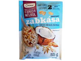 Cornexi Kókuszos-Mandulás  Zabkása Chia Maggal Édesítőszerrel, hozzáadott cukor nélkül 55 g Cornexi Kókuszos-Mandulás  Zabkása Chia Maggal Édesítőszerrel, hozzáadott cukor nélkül 55 g