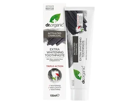 Dr. Organic Extra fehérítő fogkrém aktív szénnel 100ml Dr. Organic Extra fehérítő fogkrém aktív szénnel 100ml