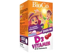 BioCo D3-vitamin 2000 NE cseresznye ízű rágótabletta 90db BioCo D3-vitamin 2000 NE cseresznye ízű rágótabletta 90db