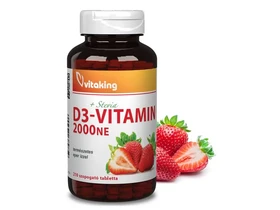 Vitaking D3-vitamin 2000 NE eper ízű rágótabletta 210 db Vitaking D3-vitamin 2000 NE eper ízű rágótabletta 210 db