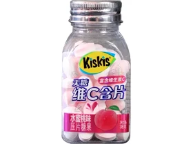 Őszibarack ízű frissítő cukorka, C-vitaminnal és édesítőszerekkel 38g Őszibarack ízű frissítő cukorka, C-vitaminnal és édesítőszerekkel 38g