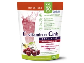 Interherb XXL 90 adag C-vitamin+Cink meggy-vanília ízű italpor 270 g Interherb XXL 90 adag C-vitamin+Cink meggy-vanília ízű italpor 270 g