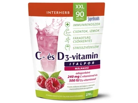 Interherb XXL 90 adag C+D3-vitamin Málna ízű italpor 270 g Interherb XXL 90 adag C+D3-vitamin Málna ízű italpor 270 g